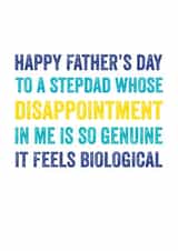 Stepdad Disappointment Father's day card created by Do You Punctuate?