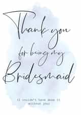 Bridesmaid thank you card created by Little Blue Door Studio