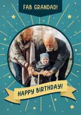 Personalised Birthday Photo Card created by Evie Garnett Designs - Fab Grandad - Birthday Photo Card