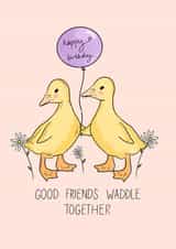 Cute Duck Birthday Card created by CardsbyAliceUK