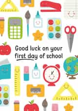 Good Luck on Your First Day of School Card – Cute Back to School Card - Primary created by Tiger Feet Creations