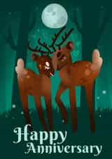 Deer anniversary card created by Hannah Hibbert