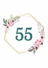 Floral birthday card 55 created by 1987 by Rachel