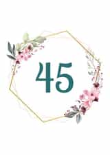 Floral birthday card 45 created by 1987 by Rachel