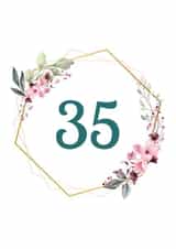 Floral birthday card 35 created by 1987 by Rachel