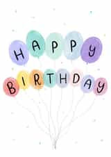 Happy Birthday Balloons Card created by Kalm Lettering