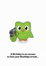 Duolingo Owl Birthday Card created by Sam Birch