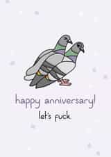Birds fucking anniversary card created by dirty birds