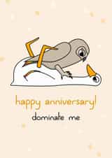 Dominating birds anniversary card created by dirty birds