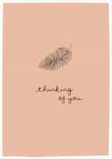 Sympathy, Thinking of you, Feather Designed greeting card created by la la la Designs