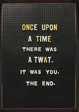 Once upon a time card created by Brainbox Candy