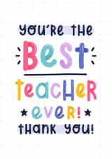 Best teacher ever thank you card created by Joanne Hawker