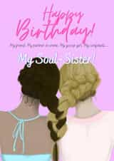 Fun Birthday Card - For Her - My Soul-Sister created by Kody Burns, KB Designs 