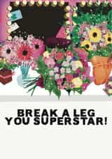 Sweet Card for Luck in Theatre - Break A Leg Card created by Flockadoodle