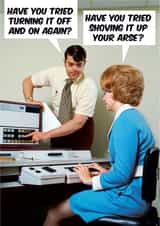 Turn it off and on again Birthday card created by Dean Morris Cards