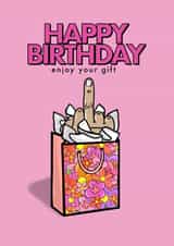 Middle Finger Gift Bag - Birthday - For Her - Flowers created by fyou cards