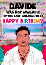 DAVIDE Love Island Birthday card created by Kasia Cards