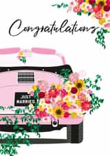 Pretty Floral Classic Car Wedding Card created by Diva Doodle Designs