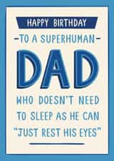 Funny Birthday Card For Dad – Superhuman Dad created by Chloe Tyler