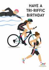 Triathlon Female Birthday - ironman triathlon - sport birthday - female sport created by Helen Richmond