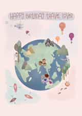 Happy birthday travel lover! The world is your oyster! created by Sherbet Lemons