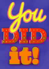 You Did It! congratulations card for life event-exam-new job-driving test created by Jo Brown