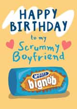 Funny Scrummy Boyfriend Big Nob Hob Nob Birthday Card - Biscuit Birthday Card created by Running with Scissors