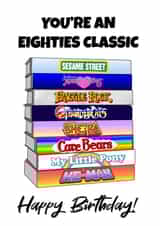 80s Kids TV Nostalgic Birthday Card created by Geoff Leopard