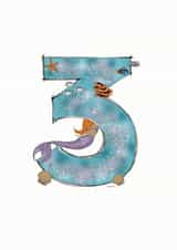 Happy 3rd Birthday illustrated mermaid card created by Helen Leslie Illustrator