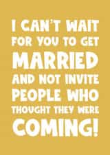 I can’t wait for you to get Married and not invite people who thought they were created by Naomi Park