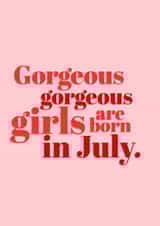 Classic Birthday Card - July - Gorgeous Girls created by @EmilySwallow