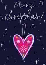 Merry Christmas Embroidered Heart Card created by Charlotte Nicholson Design