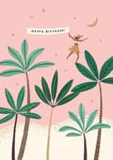 Arty Birthday/Love & Friendship Card - Tropical Girl - Trees created by Helen Mackay 