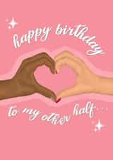 Happy birthday to my other half interracial card created by byRosybum