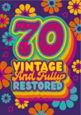 70th milestone birthday card – vintage 70 created by The Typecast Gallery