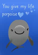 Blue Porpoise Pun Card - Anniversary - Friendship created by Ellie Aardvark