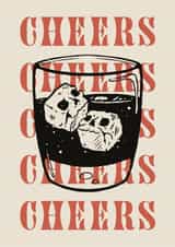 Cheers Tattoo Skulls in Drink Card created by Lavinia Roth