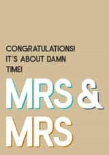 Mrs & Mrs congratulations created by Sean David Cards