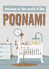 Poonami new baby card created by Paul Stevens
