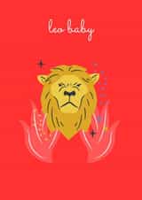 Leo Baby birthday card 1000 created by Nina Bombina