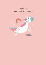 Magical birthday unicorn card created by iDrew Illustration