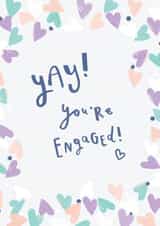 Sweet Confetti Hearts Engagement Card - Yay! You're Engaged! created by Laura Pantony
