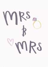 Simple Mrs & Mrs Wedding Engagement or Wedding Card created by Laura Pantony
