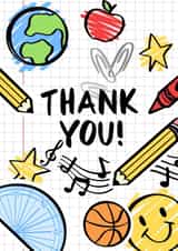 SCHOOL DOODLE THANK YOU CARD created by MOUSE CARDS