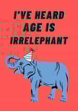 Elephant Birthday Irrelephant Card Friend Pun Funny created by ver.on.icaa & visuals