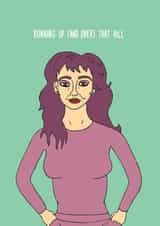 Kate Bush Running Up That Hill Birthday Card Funny Humour created by The Fidorium