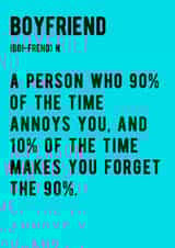 Boyfriend - Alternative Definition created by Kate and Co