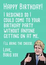 Boris resigning birthday card created by @StarBerry