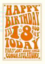 Retro Style 18th Birthday Card created by Cloud Cuckoo Design