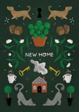 Traditional House Warming New Home Card - Garden Plants - New Home created by Art by Reebee